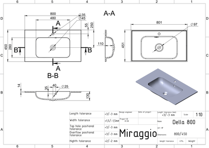 Lavoar pe blat Della 800, Miraggio
