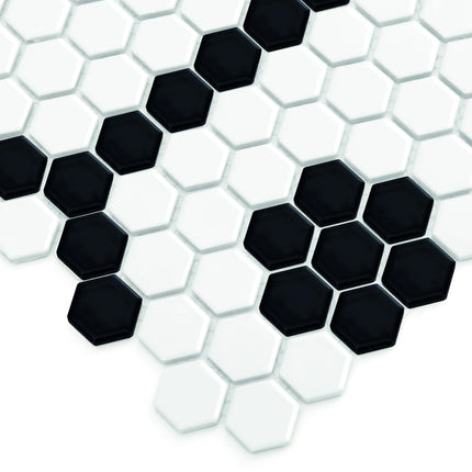 Mozaic Mini Hexagon B&W Bee 30×26