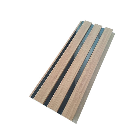 Panou Riflaj Decorativ Mdf, Nuc & Negru