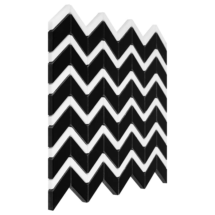 Mozaic Pure Black Chevron mix 30,5×30,5