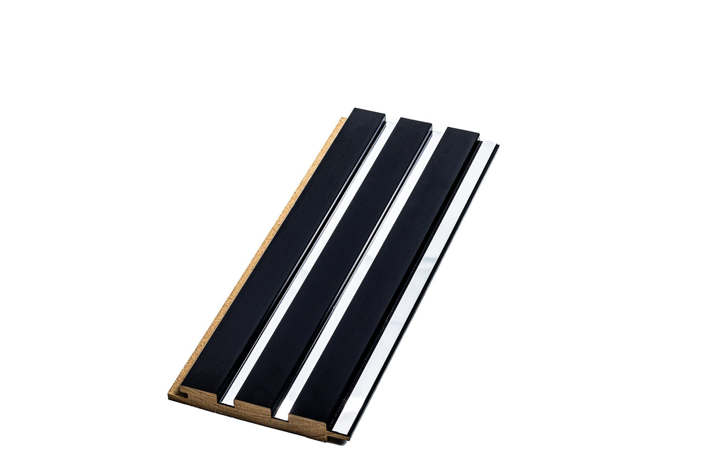 Panou Riflaj Decorativ Mdf, Negru & Argintiu