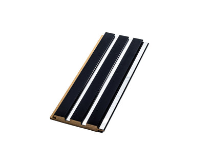 Panou Riflaj Decorativ Mdf, Negru & Argintiu