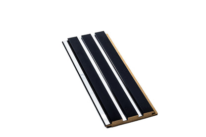 Panou Riflaj Decorativ Mdf, Negru & Argintiu