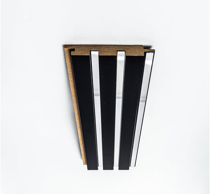 Panou Riflaj Decorativ Mdf, Negru & Argintiu