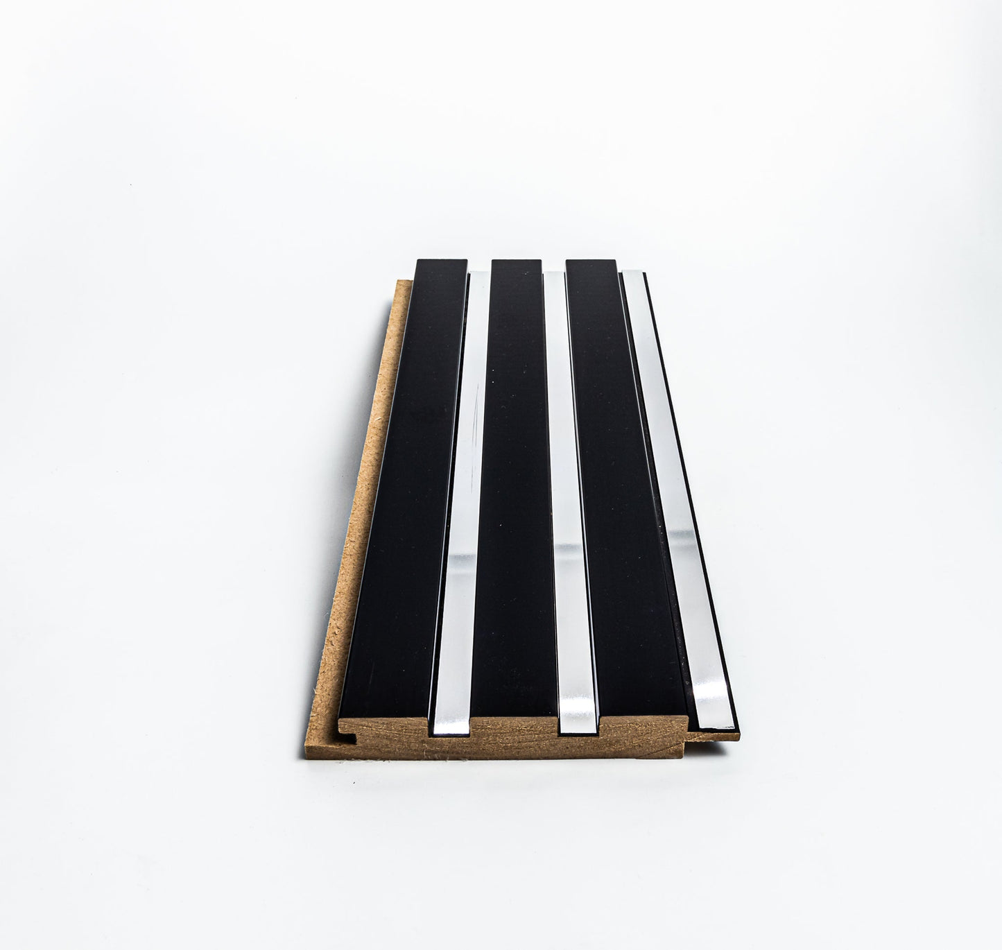 Panou Riflaj Decorativ Mdf, Negru & Argintiu