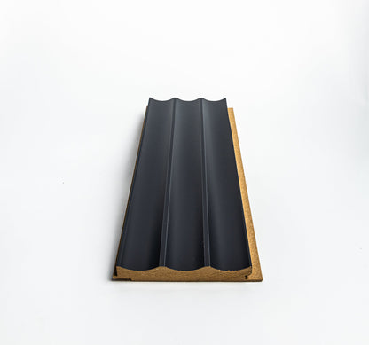 Panou Riflaj Decorativ Mdf Vague, Gri Antracit