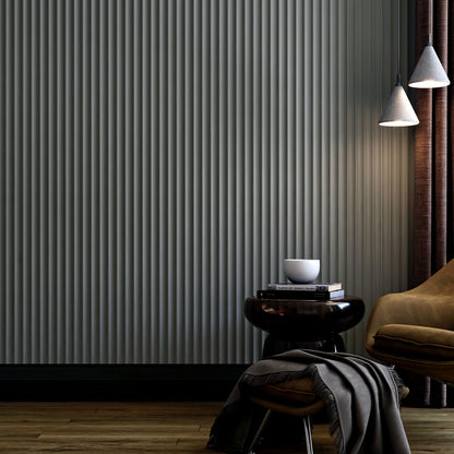 Panou Riflaj Decorativ Mdf Vague, Gri Antracit