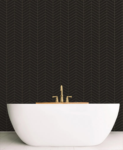 Mozaic Royal Chevron Black Matt 31,8×22,4