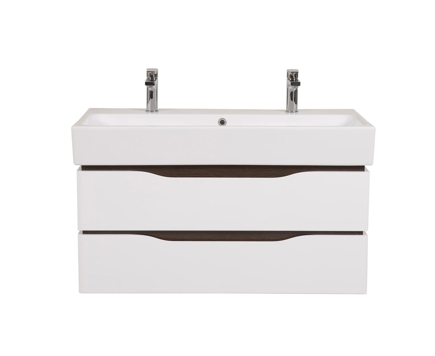 Mobilier de baie  suspendat  Venice , Alb+Wenge (Pinto 2 baterii)