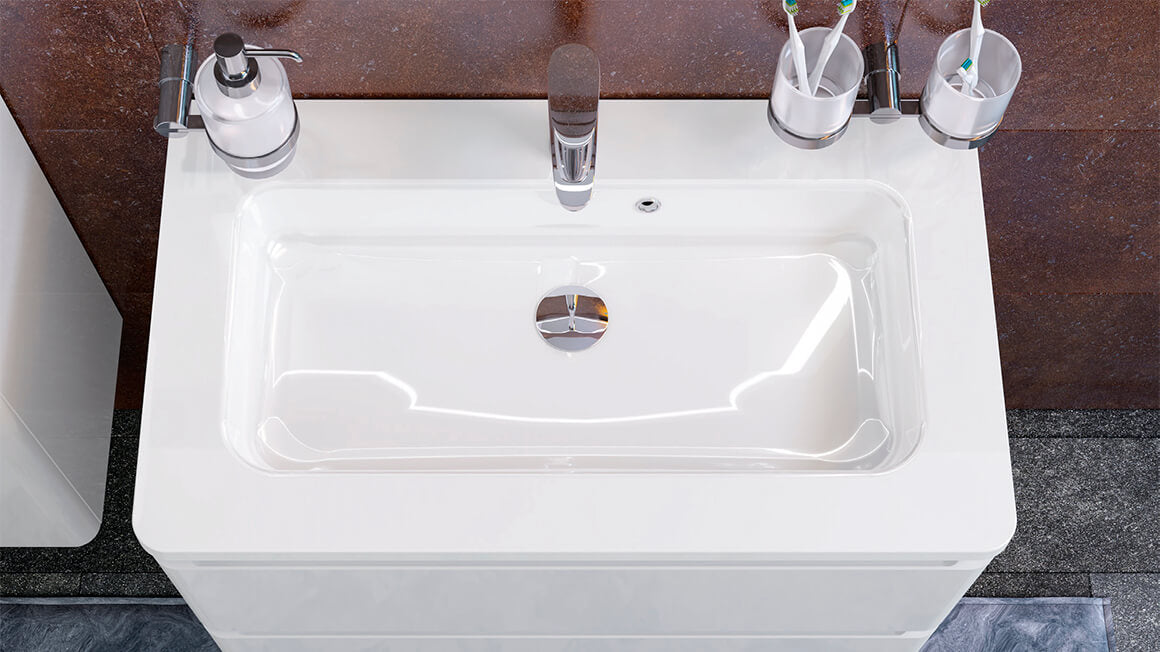 Mobilier de baie pe pardoseală Accent alb