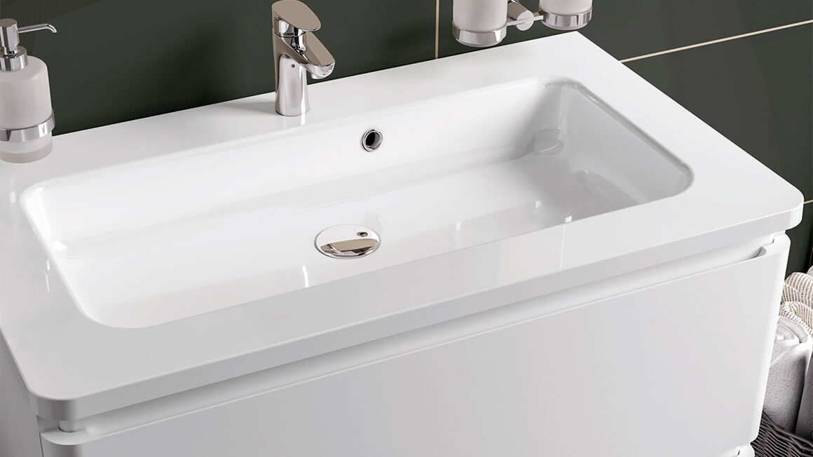 Mobilier de baie pe pardoseală Accent alb