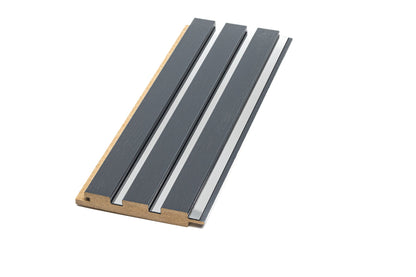 Panou Riflaj Decorativ Mdf Wood, Antracit & Argintiu