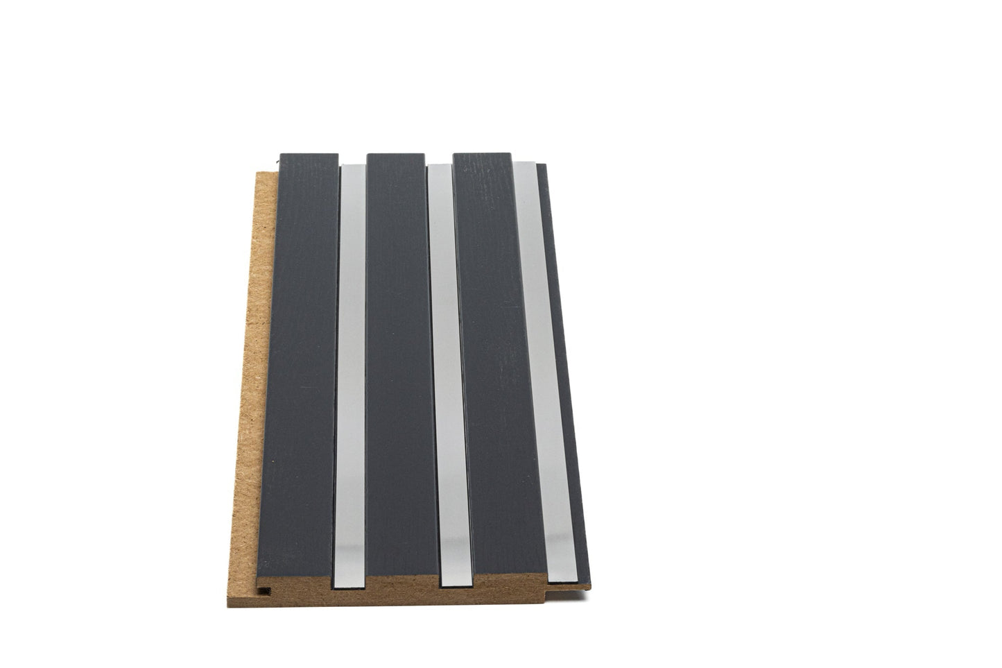 Panou Riflaj Decorativ Mdf Wood, Antracit & Argintiu