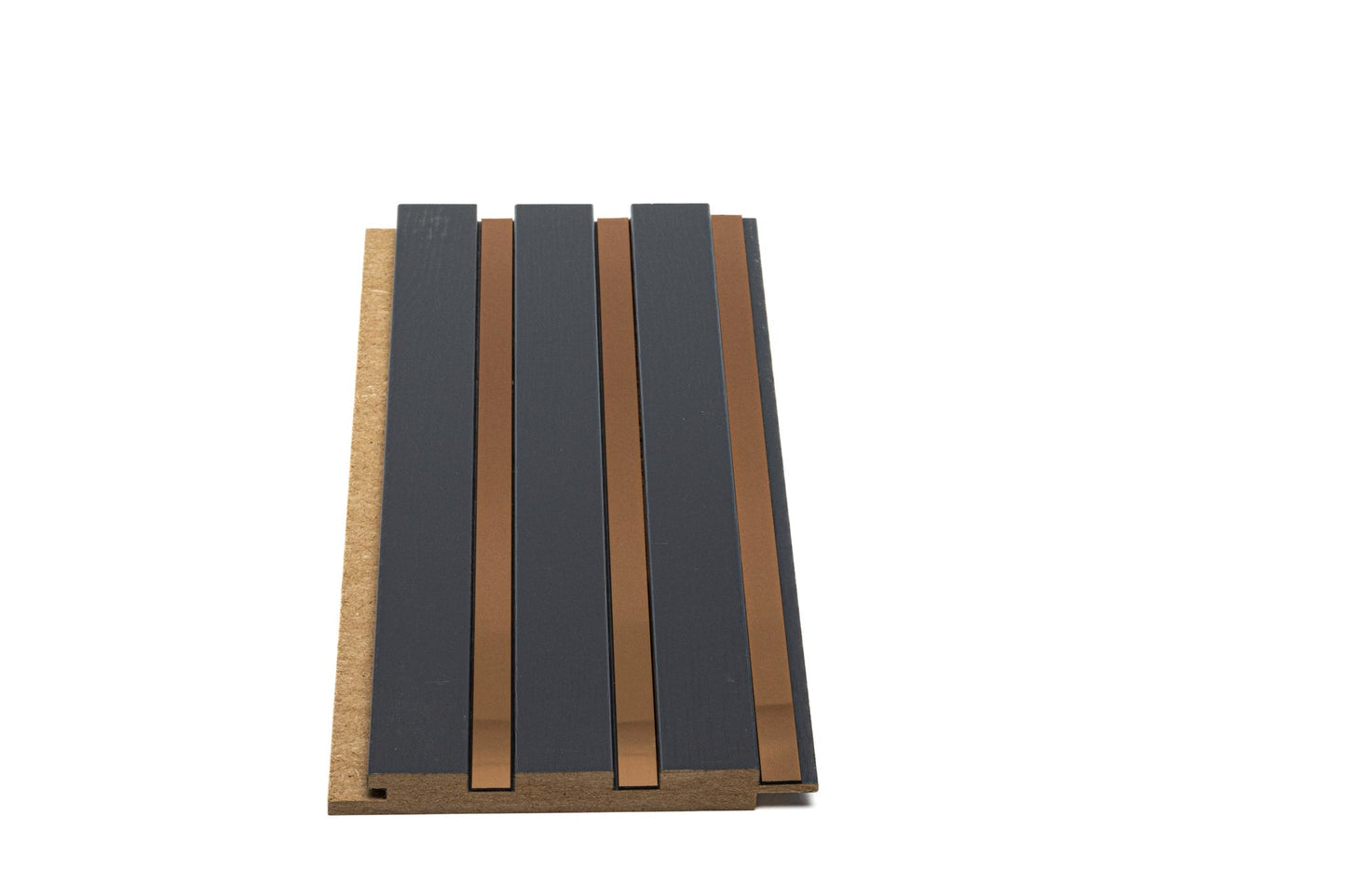 Panou Riflaj Decorativ Mdf Wood, Antracit & Cupru