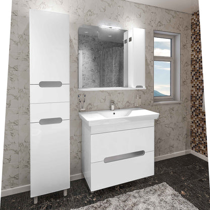 Mobilier de baie pe pardoseală Boston, Alb