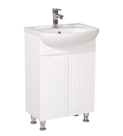 Mobilier de baie pe pardoseală Rodors, Alb