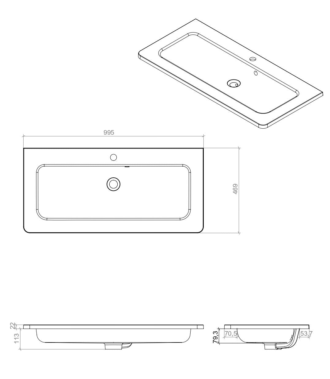 Mobilier de baie suspendat Accent alb