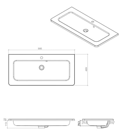 Mobilier de baie suspendat Accent alb