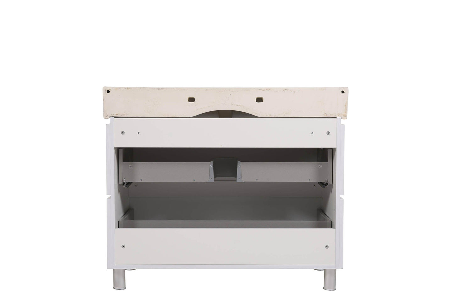 Mobilier de baie pe pardoseală Venice, Alb pentru 2 baterii