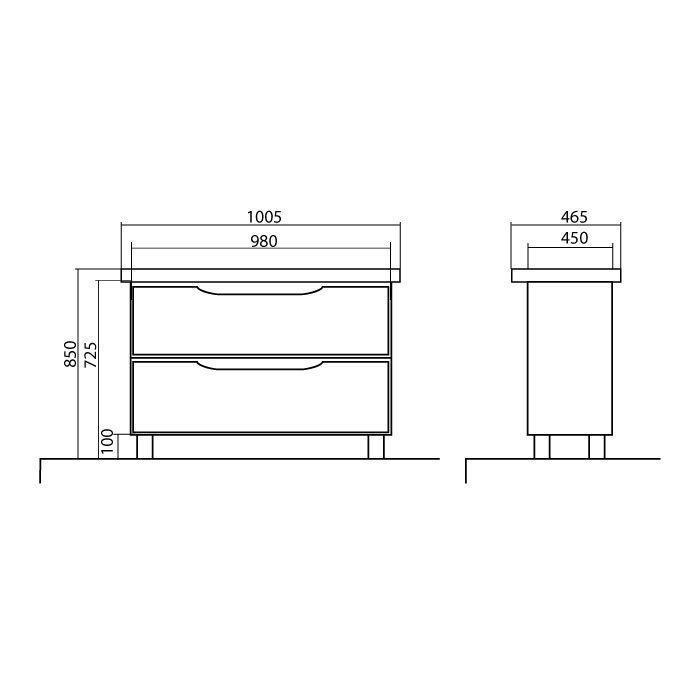 Mobilier de baie pe pardoseală Venice, Alb (Pinto)