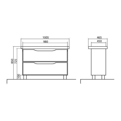 Mobilier de baie pe pardoseală Venice, Alb (Pinto)
