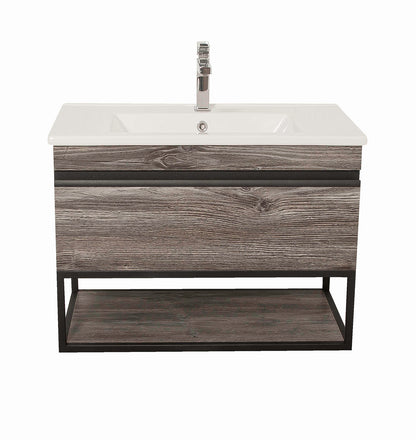 Mobilier de baie suspendat Loft Iron, Oak moras