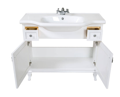 Mobilier de baie pe pardoseală Beatrice alb+crom