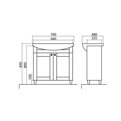 Mobilier de baie pe pardoseală Woodmix, Alb