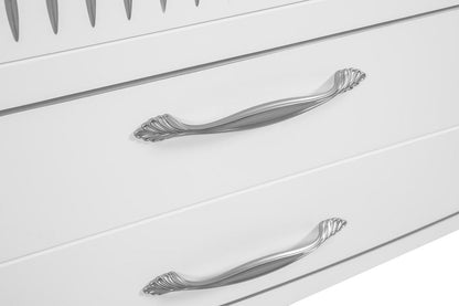 Mobilier de baie pe pardoseală Royal, Alb+argintiu