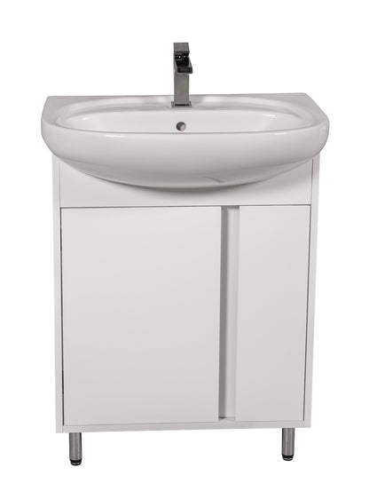Mobilier de baie pe pardoseală Terra, Alb