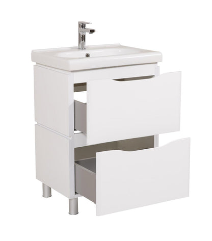 Mobilier de baie pe pardoseală Venice, Alb (City)