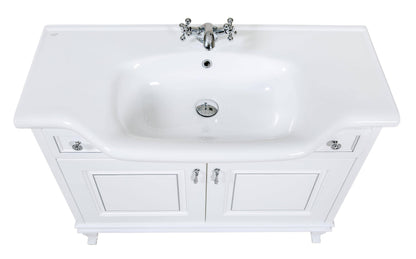 Mobilier de baie pe pardoseală Beatrice alb+crom