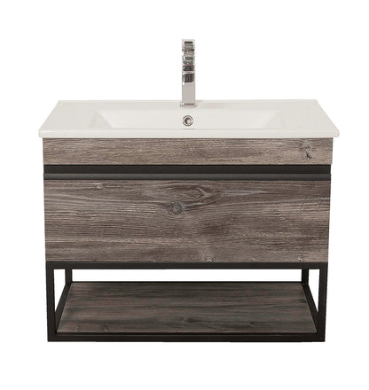 Mobilier de baie suspendat Loft Iron, Oak moras