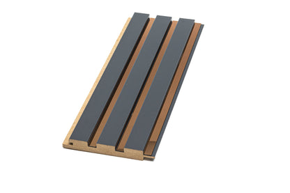 Panou Riflaj Decorativ Mdf, Gri Antracit & Cupru