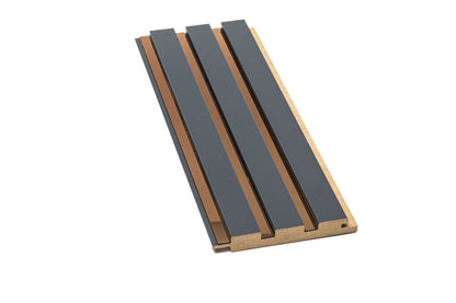 Panou Riflaj Decorativ Mdf, Gri Antracit & Cupru