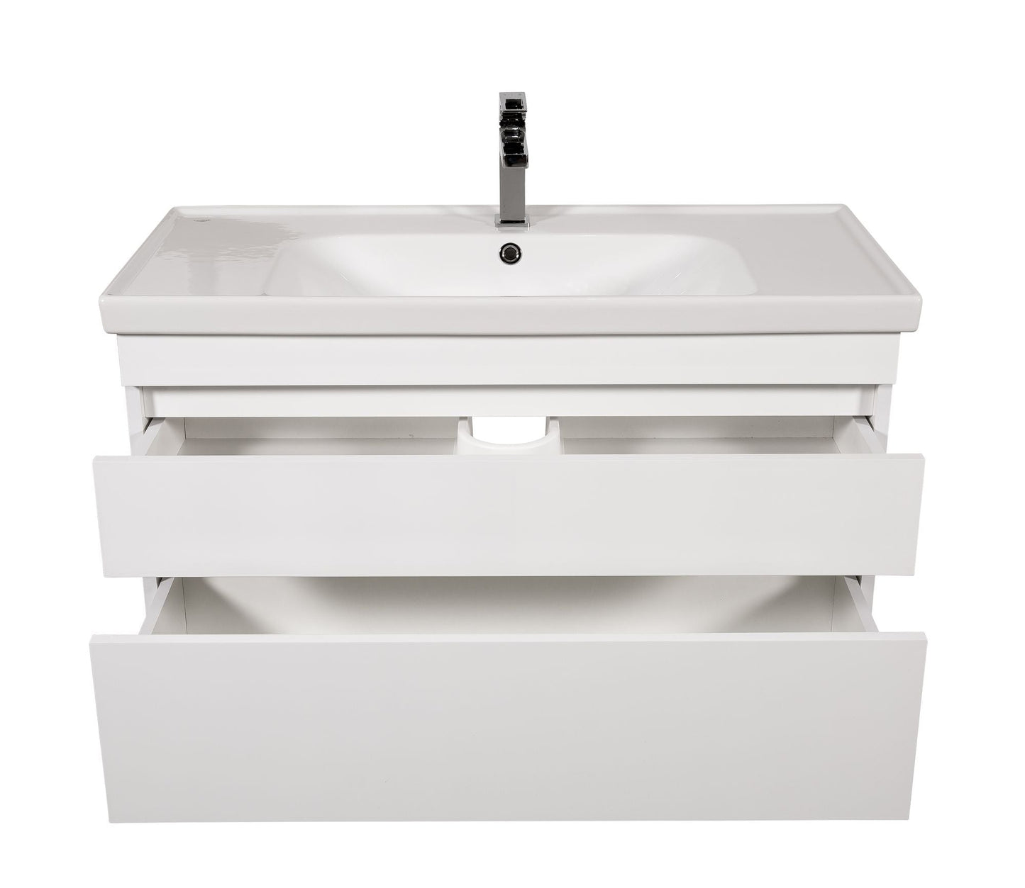 Mobilier de baie suspendat Vintage, Alb lucios