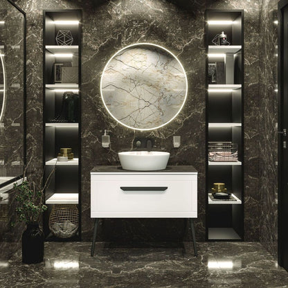 Mobilier de baie pe pardoseală Siena, Alb
