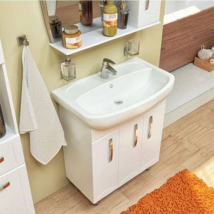Mobilier de baie pe pardoseală Decor, Alb