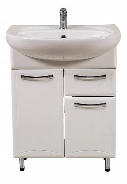 Mobilier de baie pe pardoseală cu sertar Decor, Alb