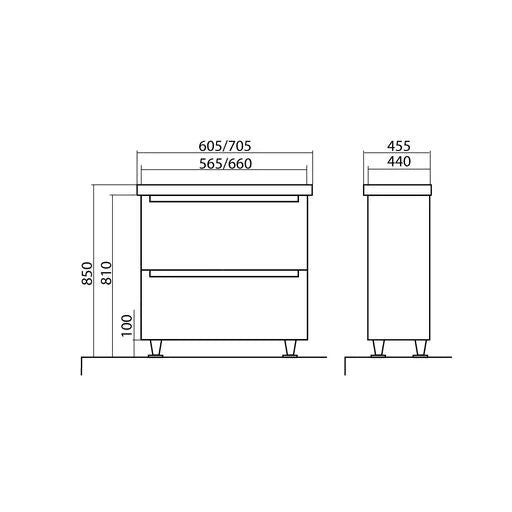 Mobilier de baie pe pardoseală Headway alb