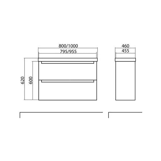 Mobilier de baie pe pardoseală Headway beton-beige