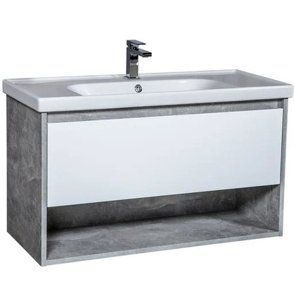 Mobilier de baie suspendat Edda, Beton