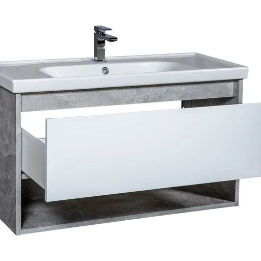 Mobilier de baie suspendat Edda, Beton