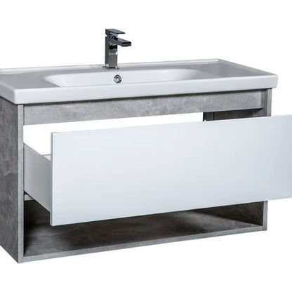 Mobilier de baie suspendat Edda, Beton