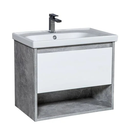 Mobilier de baie suspendat Edda, Beton