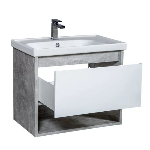 Mobilier de baie suspendat Edda, Beton