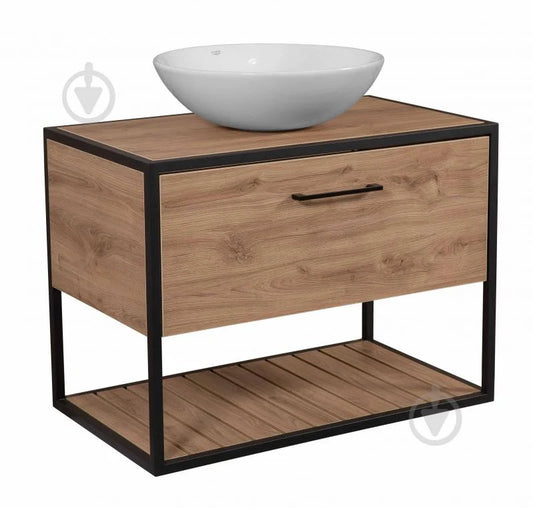 Mobilier de baie suspendat Loft Scandi Seville, cu blat