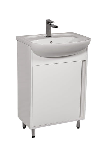 Mobilier de baie pe pardoseală Terra, Alb