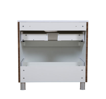 Mobilier de baie pe pardoseala Accent castan