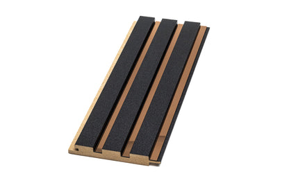 Panou Riflaj Decorativ Mdf, Negru & Cupru